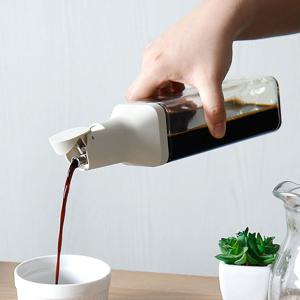 1+1 사각 유리 자동개폐 오일병 500ml 올리브오일 간장 시럽 기름 병