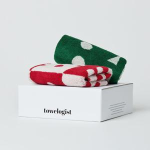 [키티버니포니 x 타월로지스트] 선물포장 페이스 타월 2P - 애플 핍 + 애플 핍 그린