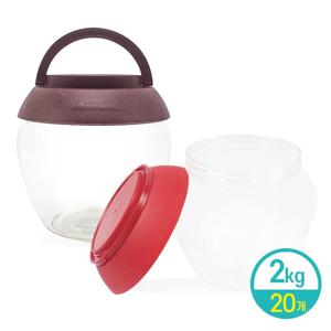 PET 단지 항아리 플라스틱통 김치 고추장 저장병 (2Kgx20개)