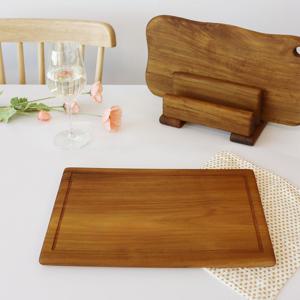 [1+1] 티크 항균 원목도마 2종 A세트 (사각홈+버블중) 총2P