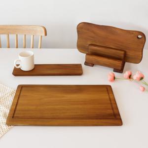 티크 항균 원목도마 4종 세트 (버블(중)+회접시+사각홈+거치대3구)