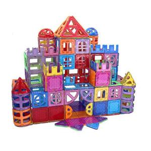 슈퍼제이맥 124pcs 자석 블럭 유아 교구 어린이 장난감 맥포머스 호환