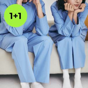 doh 고밀도 순면 긴팔 해피니스 파자마 홈웨어 세트 국내제작