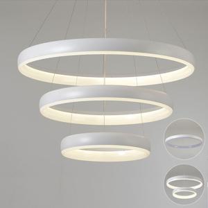 LED 로니엘 팬던트 1단 2단 3단 50W/100W 원형 더블 링 라인 천장 식탁등 조명