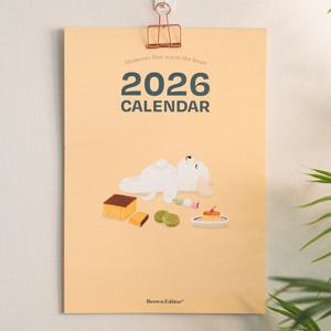 2026년 디저트 강아지 일러스트 A3 포스터 벽걸이 달력 캘린더
