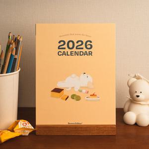 2026년 디저트 강아지 일러스트 탁상 달력 캘린더