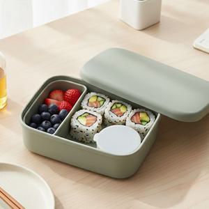 국산 실리콘 도시락통 직장인 런치박스 전자레인지 밀폐용기 2colors