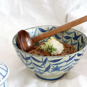 일본 그릇 면기 라면 그릇 나팔꽃면기