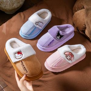 산리오 포근 슬리퍼 실내화 헬로키티 시나모롤 쿠로미 마이멜로디 가을 겨울 사무실 털슬리퍼