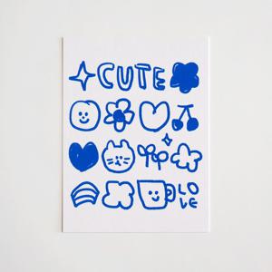 럽럽럽 엽서 큐트블루
