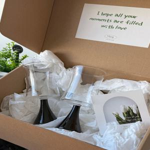 블랙 와인잔 1+1 선물세트 신혼부부 집들이선물 하이볼 맥주잔 홈파티컵 유리잔