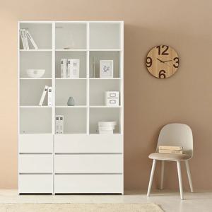 E0자재 RH2056 홈오피스 6단 책장 겸 수납장 800 (서랍셋오픈형)