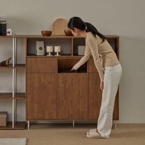 클라 미드센추리 높은 수납장 분리수거함 2단 3단