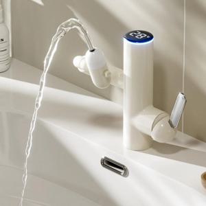 [해외] 파스텔 자유자재 각도조절 온도표시 세면대 수도꼭지