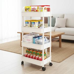 대형 트레이 선반 이동식 4단 트롤리 간식보관 기저귀정리