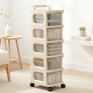반투명 서랍형 이동식 5단 트롤리 간식서랍 기저귀보관