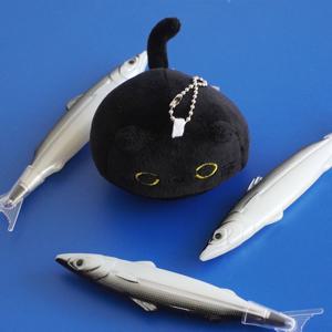 검은 고양이 꼬리 달린 냥이 인형 키링 8cm 행운의 블랙 검정 깜냥이 행운 동물 봉제