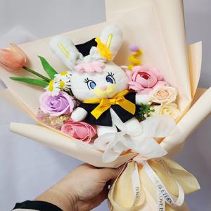 학사모리코 인형꽃다발 토끼 간식 킨더조이 사탕 졸업 유치원 입학 남아 초등학교 중등 고등