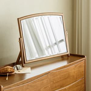 룬드 빈티지 원목 스퀘어 화장대 거울 (고무나무 프레임)