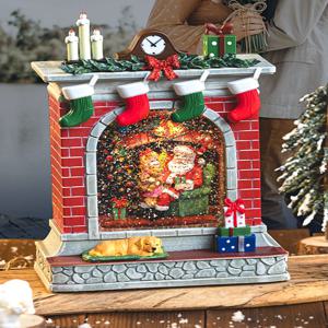 크리스마스 벽난로 오르골 워터볼 스노우볼 자동눈날림 무드등선물