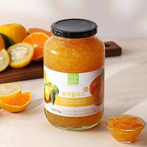 초록원 유자플러스 감귤 1kg 액상차 과일청 꿀 유자차