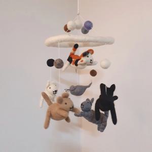 jufelt 주펠트 모빌 고양이모빌 네팔 양모 100% 울모빌