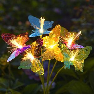 태양광 꽃 정원등 LED 잔디 전구 태양열 조명등 섬유꽃 나비등
