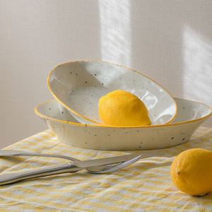 썬라인 오발 플레이트 도자기 타원형 접시