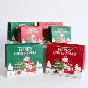 크리스마스 스노우맨 쇼핑백 눈사람 산타 종이가방 6P