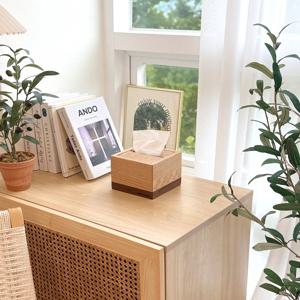 각티슈케이스 휴지 보관함 S 사이즈 원목 오크 월넛 카인들리 티슈케이스