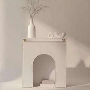 우드무드 벽난로 수납 콘솔 장식장 800 [화이트/멀바우] 국내제작