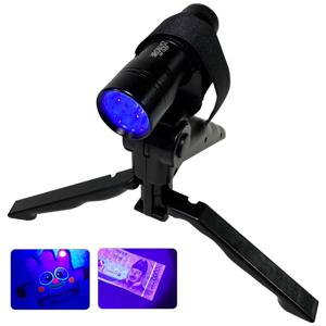 UV LED 레진 경화 램프 삼각대포함 UV후레쉬 젤네일 자외선 손전등 형광물질 블랙라이트