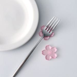 아크릴 수저받침 젓가락받침 꽃모양 포크 받침대 4P