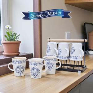 로얄 우드 핸들 스탠드 트리머그 6p세트