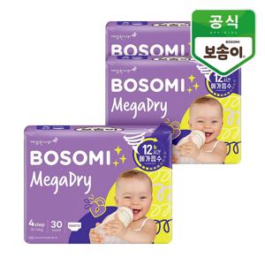 보솜이 메가드라이 남녀공용 팬티형 기저귀 대형 30개입 3개