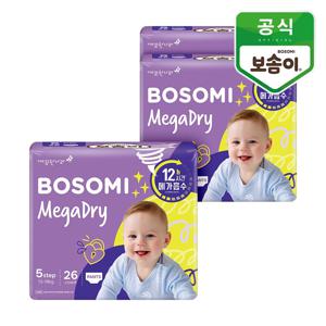보솜이 메가드라이 남녀공용 팬티형 기저귀 특대형 26개입 3개