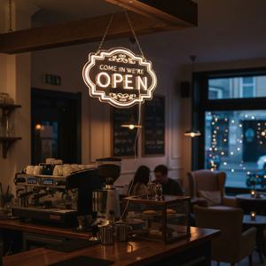 HK Sell 징크 OPEN 네온사인 어댑터 영업중 LED 간판 아크릴 오픈 매장