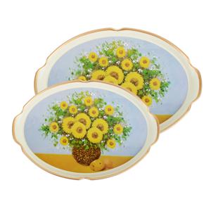 레벤호프 뉴썬플라워 타원 쟁반 2P 세트 고급트레이 엔틱 빈티지 카페트레이