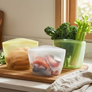 국산 프리미엄 실리콘 밀폐용기 실리콘 지퍼백 1500ml