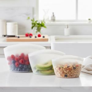 국산 프리미엄 실리콘 밀폐용기 실리콘 지퍼백 소+중+대 3종 세트