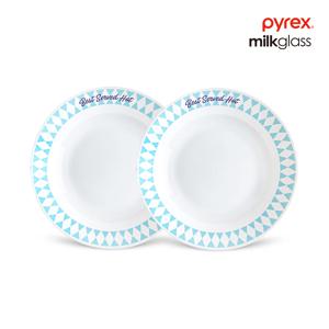 파이렉스 밀크글라스 굿푸드다이너 원형중접시 2P