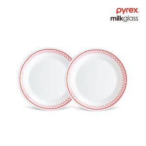 파이렉스 밀크글라스 굿푸드다이너 원형소접시 2P