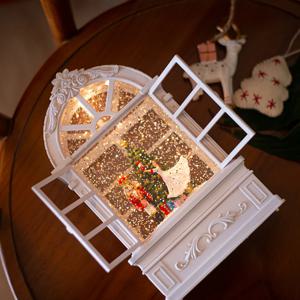 크리스마스 인테리어소품 무드등 워터볼 앤틱 창문 오르골 3Type