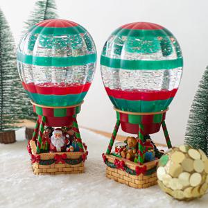 크리스마스 인테리어 무드등 워터볼 열기구 오르골 2Type