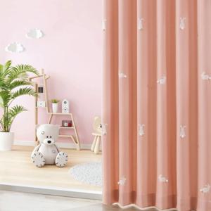 밤비 폼폼 향균 키즈 커튼 반창 작은방 안방 맞춤제작 형상기억 아기방 나비주름 암막커튼