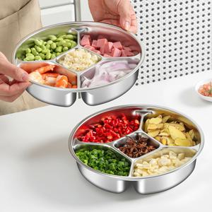 마시피렌체 304 스테인리스 나눔 안주 스텐 5칸 분할접시 반찬접시 캠핑 식기