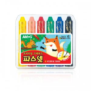 파스넷 크레파스 6색 색연필
