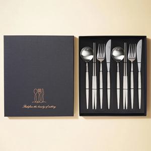 보겐 에펠 커트러리 수저세트 8P 샤틴(화이트) 2인 선물세트