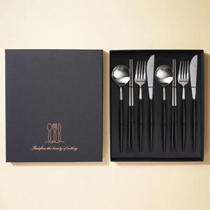 보겐 에펠 커트러리 수저세트 8P 샤틴(블랙) 2인 선물세트