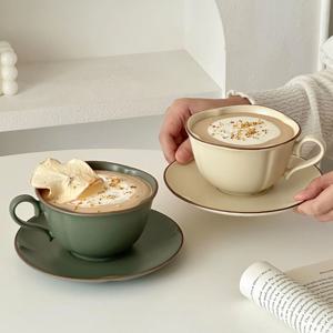 [해외] 빈티지 앤틱 세라믹 머그컵 받침 세트 홈카페 커피잔 라떼잔 3colors